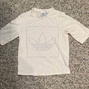 Adidas Cream Short Sleeve Tee Minimalist Design